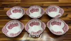 VTG 55pcs Johnson Brothers Old Britain Castles Pink 6 Place Settings, England