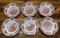 VTG 55pcs Johnson Brothers Old Britain Castles Pink 6 Place Settings, England