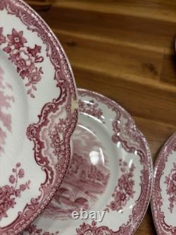 VTG 55pcs Johnson Brothers Old Britain Castles Pink 6 Place Settings, England