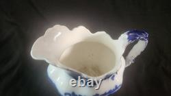 VTG 6 Johnson Bros England Pitcher White Blue with Gold Trim