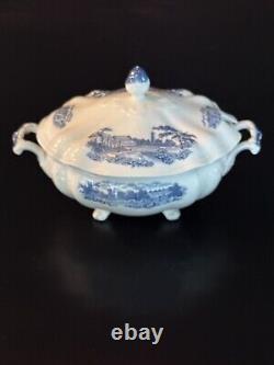 VTG JOHNSON BROS Rare English Gardens Blue & White Soup Tureen