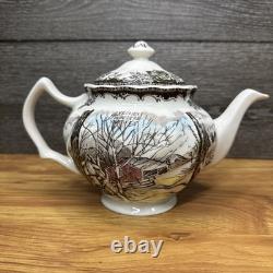 VTG Johnson Bros China The Friendly Village Teapot Sugar Maples England