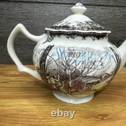 VTG Johnson Bros China The Friendly Village Teapot Sugar Maples England
