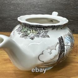 VTG Johnson Bros China The Friendly Village Teapot Sugar Maples England