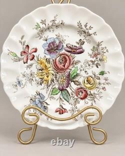 VTG Johnson Bros Sheraton England Ironstone 8Pc Dinner Plates &Square Soup Bowls