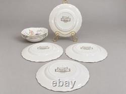 VTG Johnson Bros Sheraton England Ironstone 8Pc Dinner Plates &Square Soup Bowls