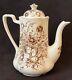 Vtg Johnson Brothers Coffee Pot Withlid Windsor Ware Dover Brown Flowers England