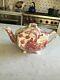 Vtg Johnson Brothers English Chippendale-red-pink 4 Cup Tea Pot