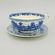 Vtg Johnson Brothers Historic America Blue Colossal Cup & Saucer Great Condition