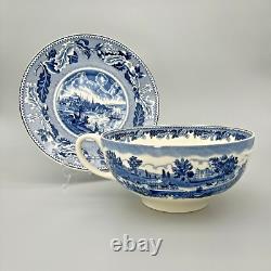 VTG Johnson Brothers HISTORIC AMERICA BLUE Colossal Cup & Saucer GREAT CONDITION