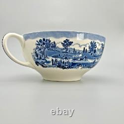 VTG Johnson Brothers HISTORIC AMERICA BLUE Colossal Cup & Saucer GREAT CONDITION