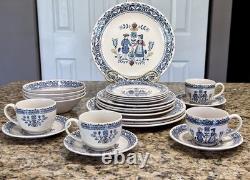 VTG Johnson Brothers Hearts & Flowers 24 Pc Dinnerware Set England Old Granite