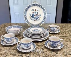 VTG Johnson Brothers Hearts & Flowers 24 Pc Dinnerware Set England Old Granite