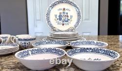 VTG Johnson Brothers Hearts & Flowers 24 Pc Dinnerware Set England Old Granite