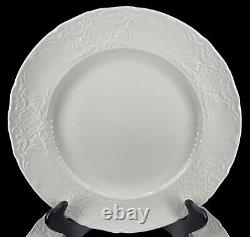 VTG Johnson Brothers RICHMOND WHITE 10 Dinner Plate Embossed Trellis Lace Set-4