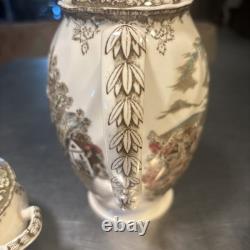 VTG Johnson Brothers The Friendly Village 9 Coffee Pot, Sugar Bowl & Creamer