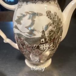 VTG Johnson Brothers The Friendly Village 9 Coffee Pot, Sugar Bowl & Creamer