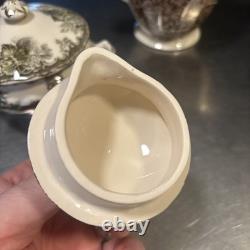 VTG Johnson Brothers The Friendly Village 9 Coffee Pot, Sugar Bowl & Creamer