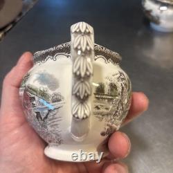 VTG Johnson Brothers The Friendly Village 9 Coffee Pot, Sugar Bowl & Creamer