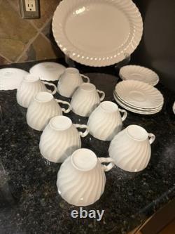 VTG Set of Ironstone Johnson Bros Regency SnowWhite large lot of 20pcs, read