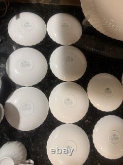 VTG Set of Ironstone Johnson Bros Regency SnowWhite large lot of 20pcs, read