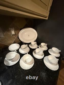 VTG Set of Ironstone Johnson Bros Regency SnowWhite large lot of 20pcs, read