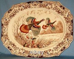 Vintage 19-pc Mid-century Johnson Bros. Windsor Ware Wild Turkeys Dinner Set