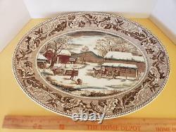 Vintage 20 Johnson Bros Large Turkey Platter England Historic America Color EUC