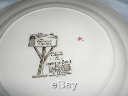 Vintage 21 Pc Set Johnson Bros China Friendly Village Snack Plates Cups Saucers