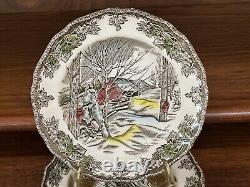 Vintage 37-Piece Set Johnson Bros FRIENDLY VILLAGE Dinner Plates, Bowls, Etc