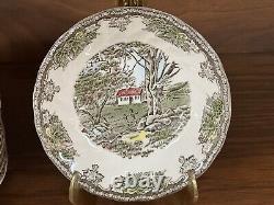 Vintage 37-Piece Set Johnson Bros FRIENDLY VILLAGE Dinner Plates, Bowls, Etc