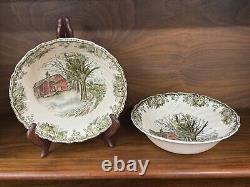 Vintage 37-Piece Set Johnson Bros FRIENDLY VILLAGE Dinner Plates, Bowls, Etc