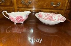 Vintage 48 Pcs Johnson Brothers English Pink Chippendale Porcelain China England