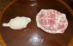 Vintage 48 Pcs Johnson Brothers English Pink Chippendale Porcelain China England