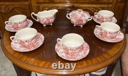 Vintage 48 Pcs Johnson Brothers English Pink Chippendale Porcelain China England