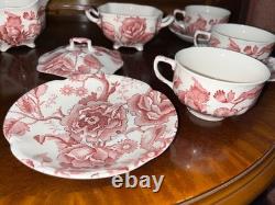 Vintage 48 Pcs Johnson Brothers English Pink Chippendale Porcelain China England
