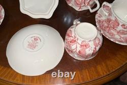 Vintage 48 Pcs Johnson Brothers English Pink Chippendale Porcelain China England
