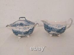 Vintage 4 Person Tea Set Old English Countryside Johnson Bros