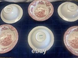 Vintage/Antique Johnson Brothers Old Britain Castle Made 1883 Pink China