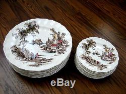 Vintage Beautiful Johnson Bros England The Old Mill 45 ps platter Plate Bowl