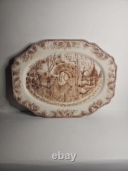 Vintage Embossed Johnson Brothers England Majesty Turkey Platter Thanksgiving