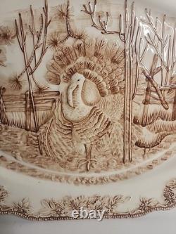 Vintage Embossed Johnson Brothers England Majesty Turkey Platter Thanksgiving