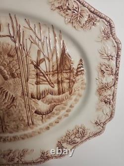 Vintage Embossed Johnson Brothers England Majesty Turkey Platter Thanksgiving