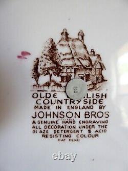 Vintage England Johnson Bros Olde English Countryside 3 Tiered Serving Tray