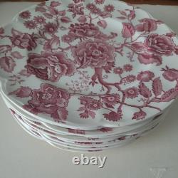 Vintage English Chippendale Johnson Brothers 10 Inch Plates Set Of 10 Rose china
