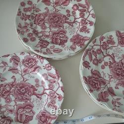 Vintage English Chippendale Johnson Brothers 10 Inch Plates Set Of 10 Rose china