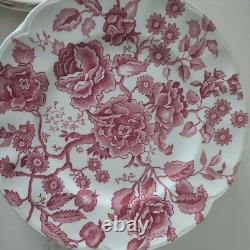 Vintage English Chippendale Johnson Brothers 10 Inch Plates Set Of 10 Rose china