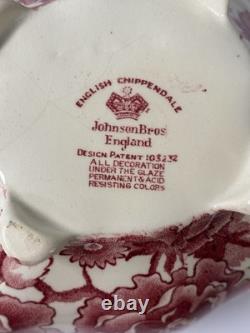 Vintage English Chippendale Johnson Brothers Coffee/Teapot with2 Cups & Saucers