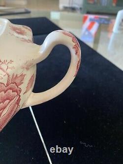 Vintage English Chippendale Johnson Brothers England Red Pink Rose Flower Teapot