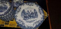 Vintage English Dinnerware Coaching Scenes Johnson Bros 50 Pcs